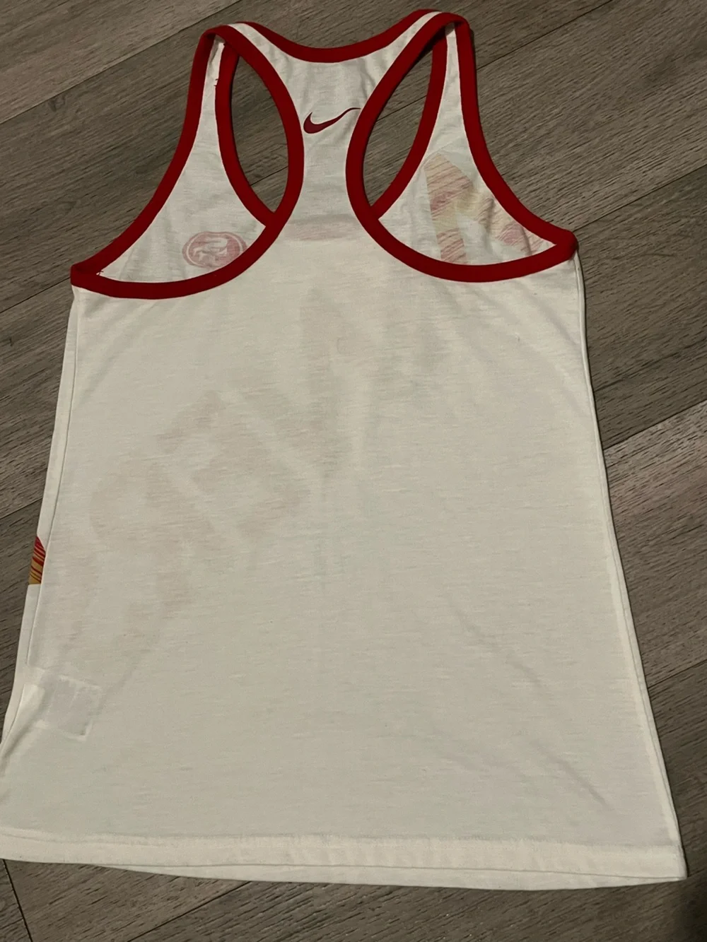 Nike White and Red San Francisco Graphic Tank Top